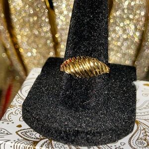 COPY - Elegant Ribbed Dome Ring in Polished 10k Yellow Gold